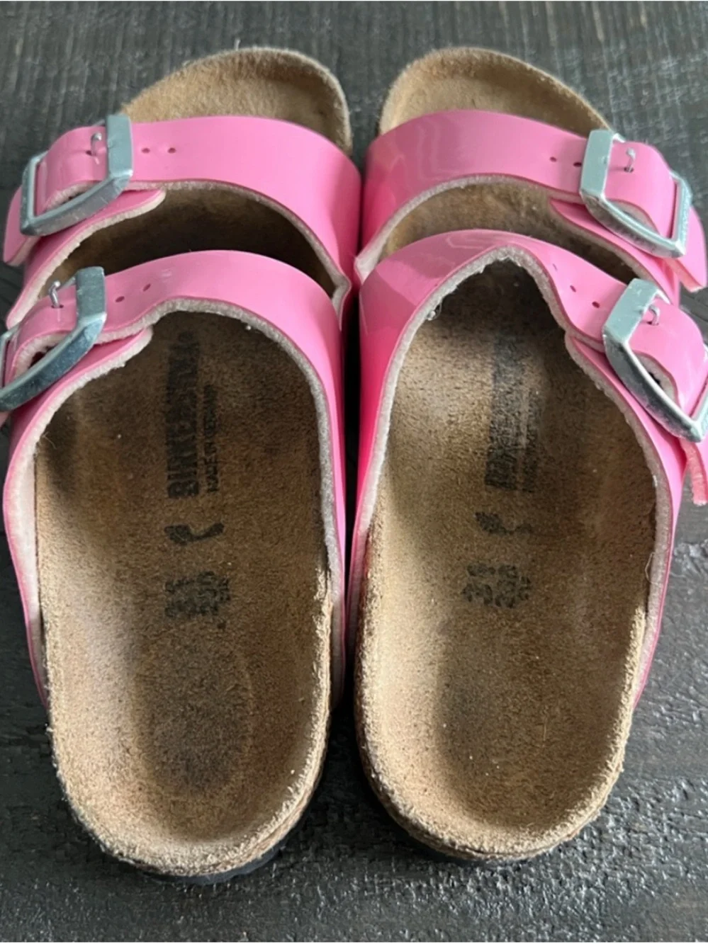 Birkenstock Kids Pink patent leather Sandals Arizona